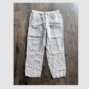 DKNY 100% Linen Pull-On Pants Beige Size 6 Lightweight Resort Casual